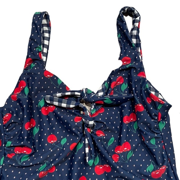 Juicy Couture Cherry Plaid Reversible One Piece Swim Suit Size XL new with tags - Picture 5 of 8
